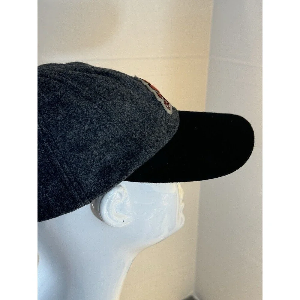 VTG Adidas Gray Black Wool Blend Baseball Hat/Cap Adjustable LOGO Patch